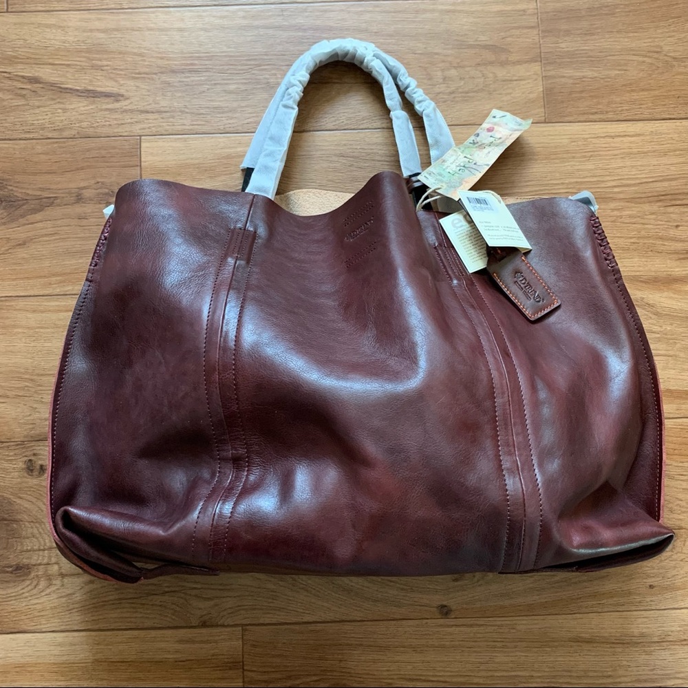Old Trend Forest Island Leather Tote Bag Color Rusty Red NWT - Picture 10 of 10